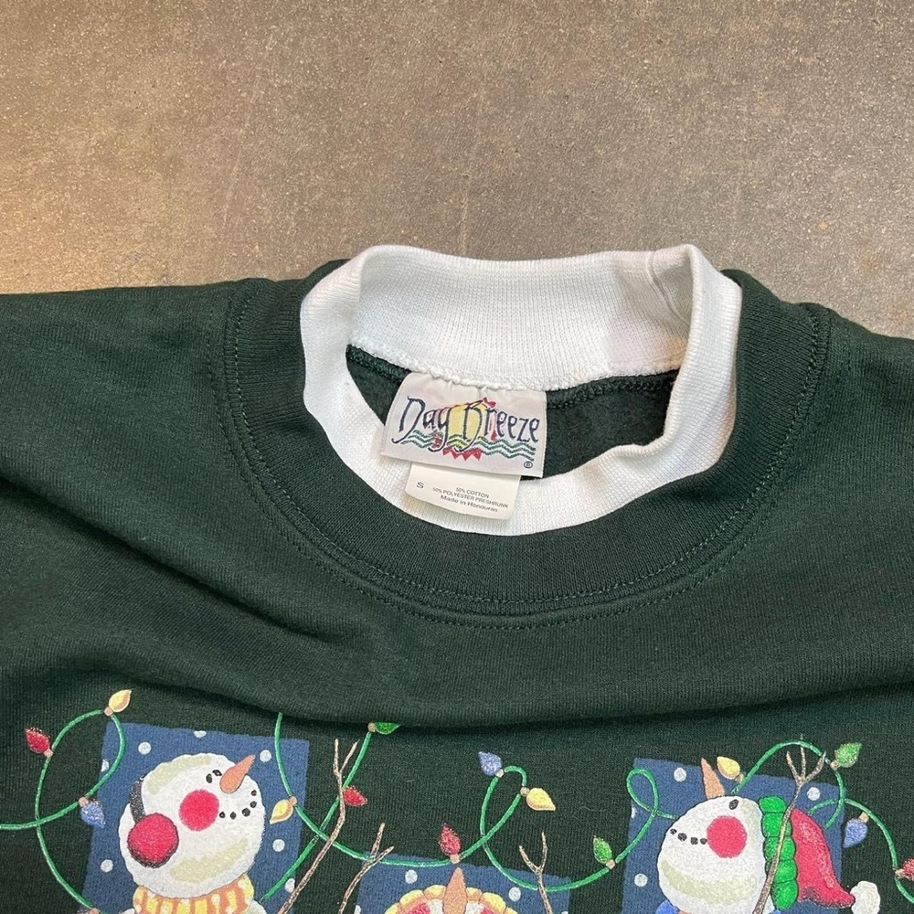 Vintage Ugly Christmas Sweatshirt Snowmen Holiday Cozy Winter Crewneck - Picture 3 of 8
